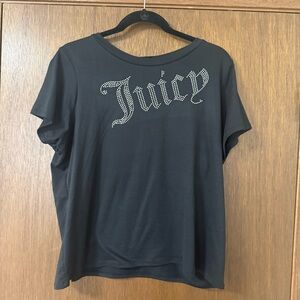 Juicy Couture Black Tee with Crystal 'Juicy' Script